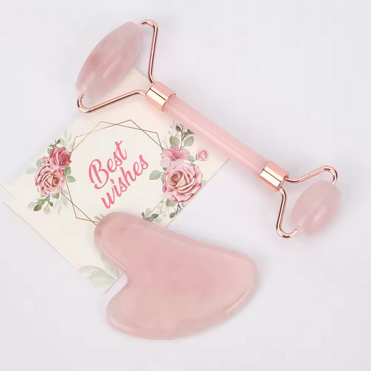 Natural Jade Face Roller Gua Sha Set